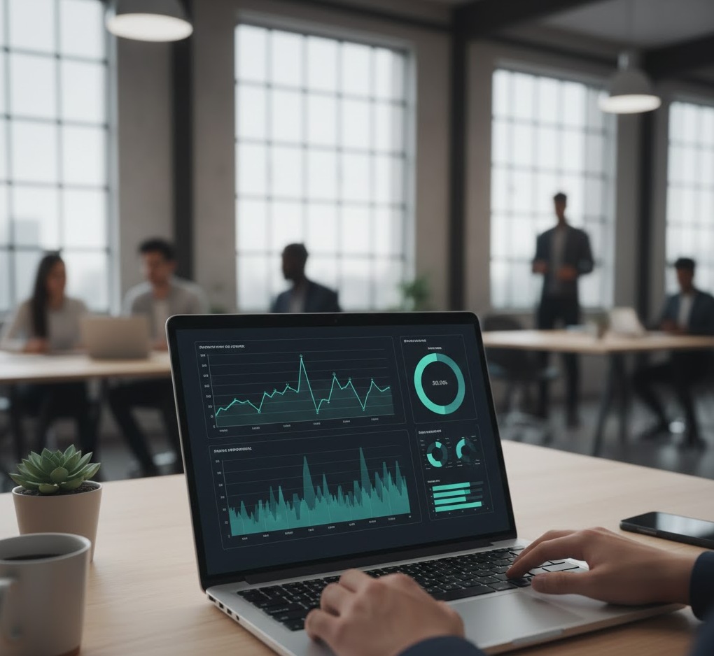 Digital marketing dashboard showing performance metrics